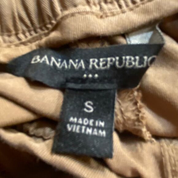 Banana Republic Women’s Pants S Tan Multi Pocket Drawstring Waist Elastic Ankle - Picture 3 of 4